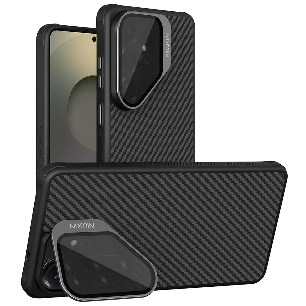 Custodia MagSafe per Samsung Galaxy S26 Ultra S948, Nillkin, CarboProp con copertura obiettivo nera trasparente, Nera