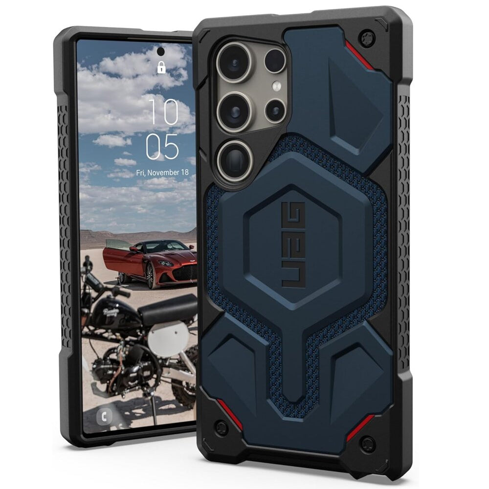 Custodia MagSafe per Samsung Galaxy S26 Ultra S948, Urban Armor Gear, Monarch Pro Kevlar, blu navy