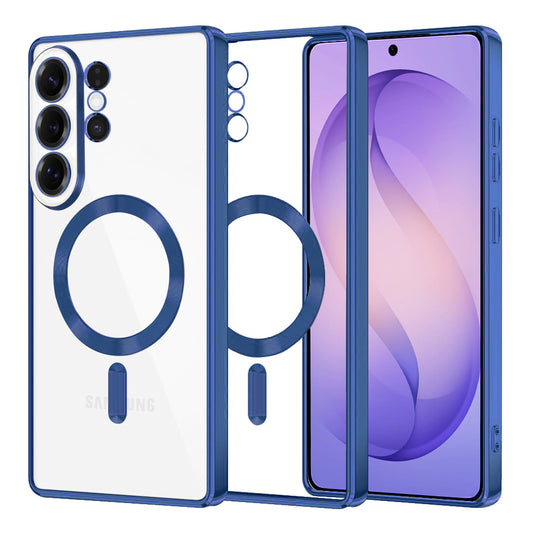 Custodia MagSafe per Samsung Galaxy S26 Ultra, Techsuit, Luxury Crystal, Blu Scuro