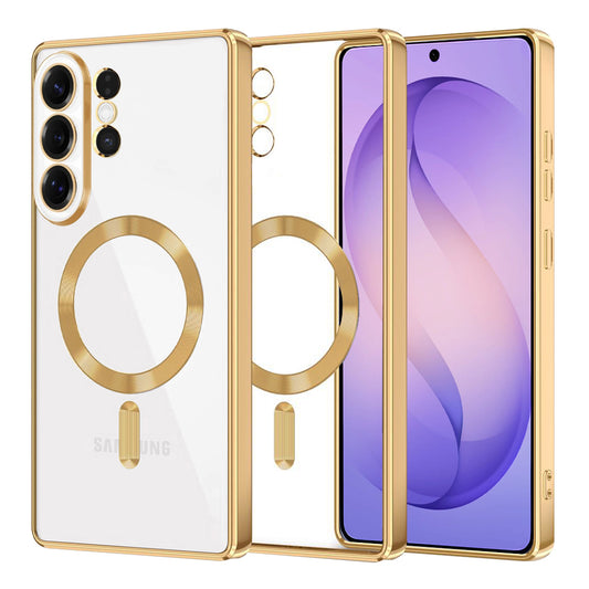 Custodia MagSafe per Samsung Galaxy S26 Ultra, Techsuit, Luxury Crystal, Dorata