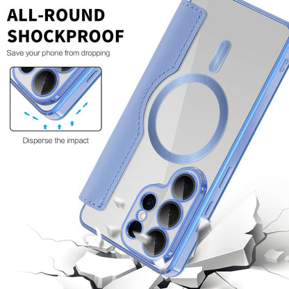 Custodia MagSafe per Samsung Galaxy S26 Ultra, Techsuit, SmartMag Book, Blu