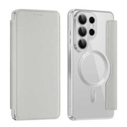 Custodia MagSafe per Samsung Galaxy S26 Ultra, Techsuit, SmartMag Book, Grigio