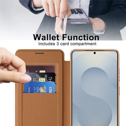 Custodia MagSafe per Samsung Galaxy S26 Ultra, Techsuit, SmartMag Book, Marrone