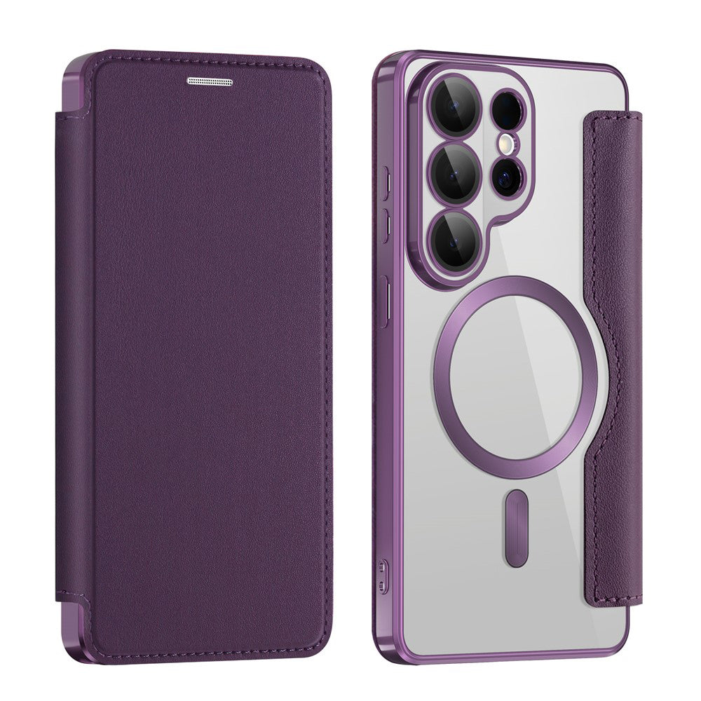 Custodia MagSafe per Samsung Galaxy S26 Ultra S948, Techsuit, SmartMag Book, Viola