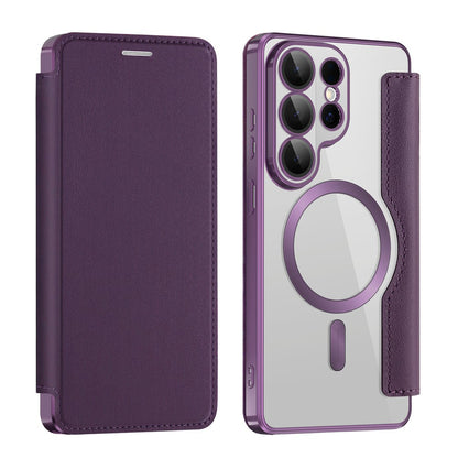 Custodia MagSafe per Samsung Galaxy S26 Ultra S948, Techsuit, SmartMag Book, Viola