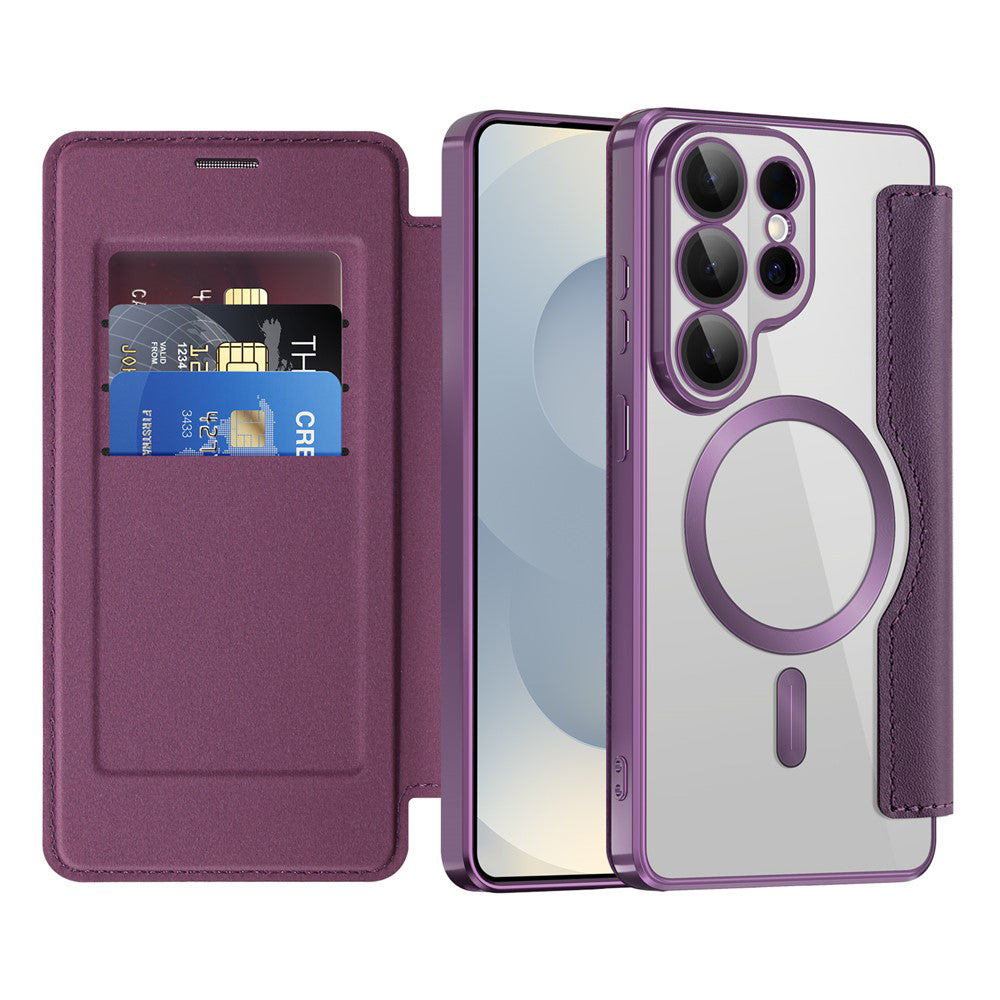 Custodia MagSafe per Samsung Galaxy S26 Ultra S948, Techsuit, SmartMag Book, Viola
