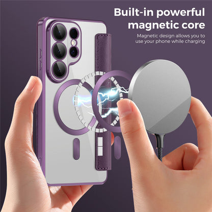Custodia MagSafe per Samsung Galaxy S26 Ultra S948, Techsuit, SmartMag Book, Viola