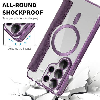 Custodia MagSafe per Samsung Galaxy S26 Ultra S948, Techsuit, SmartMag Book, Viola