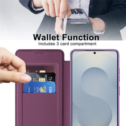 Custodia MagSafe per Samsung Galaxy S26 Ultra S948, Techsuit, SmartMag Book, Viola