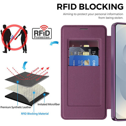 Custodia MagSafe per Samsung Galaxy S26 Ultra S948, Techsuit, SmartMag Book, Viola
