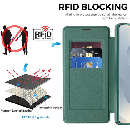 Custodia MagSafe per Samsung Galaxy S26 Ultra, Techsuit, SmartMag Book, Verde