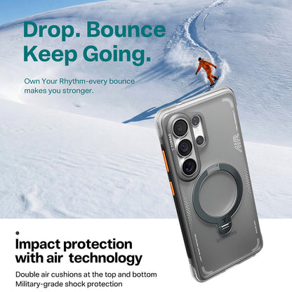 Custodia MagSafe per Samsung Galaxy S26 Ultra, Torras, Ostand Spin Air, Grigio