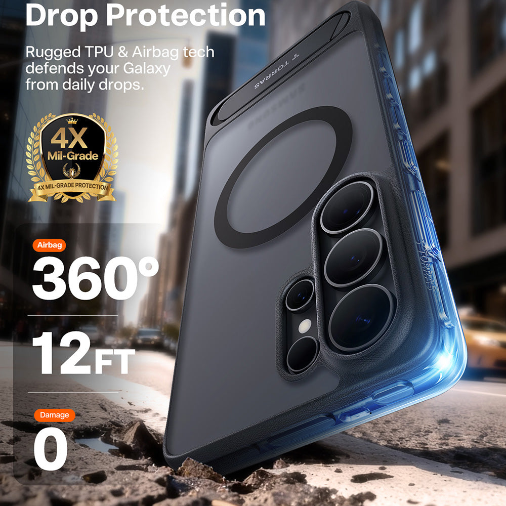 Custodia MagSafe per Samsung Galaxy S26 Ultra, Torras, Pstand, Nera