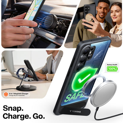 Custodia MagSafe per Samsung Galaxy S26 Ultra, Torras, Pstand, Nera