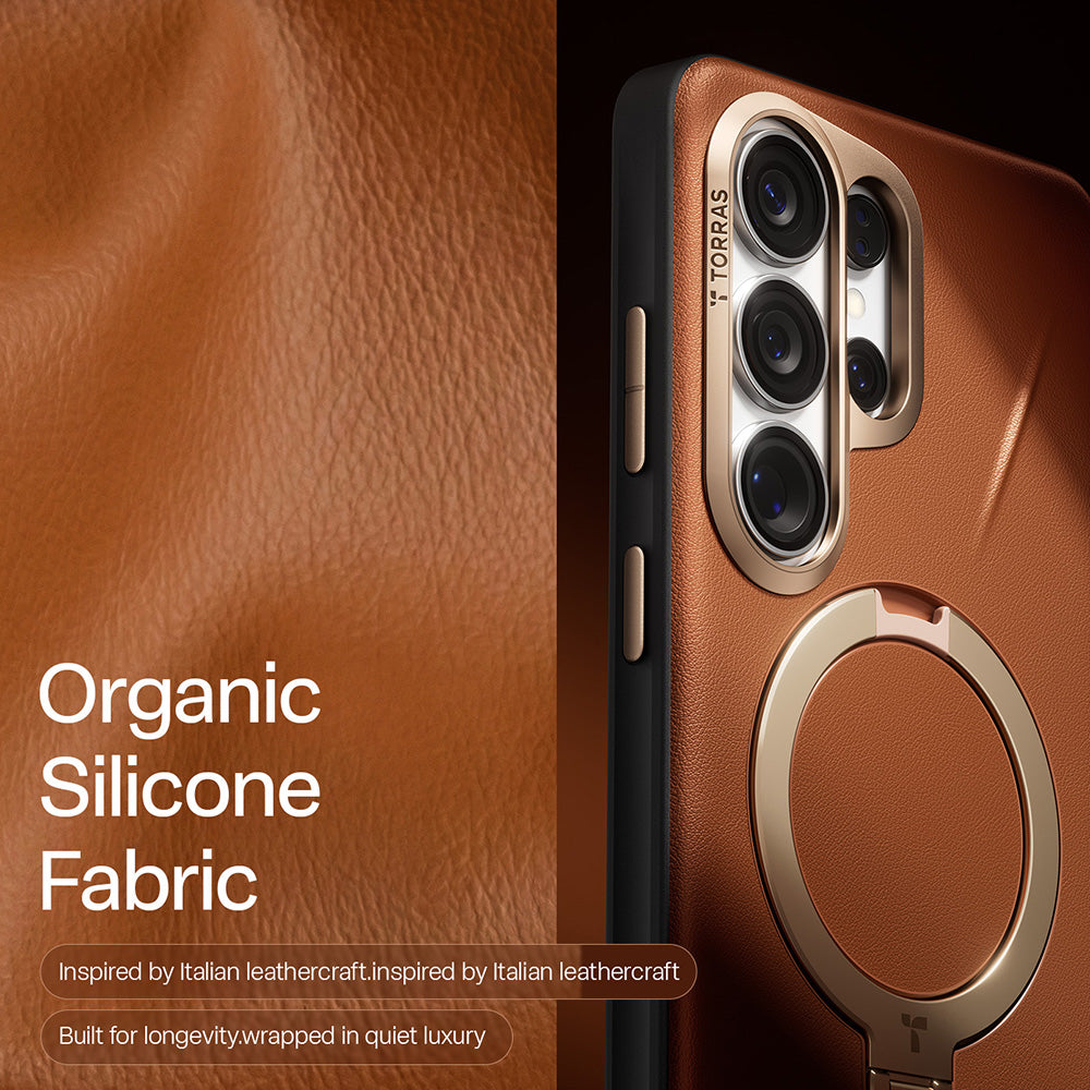 Custodia MagSafe per Samsung Galaxy S26 Ultra, Torras, QPRO Leather, Marrone