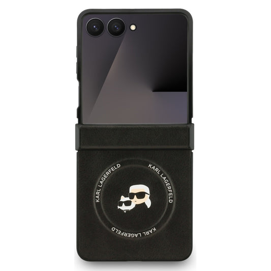 Custodia MagSafe per Samsung Galaxy Z Flip7 F766, Karl Lagerfeld, Karl & Choupette Pins, Nera