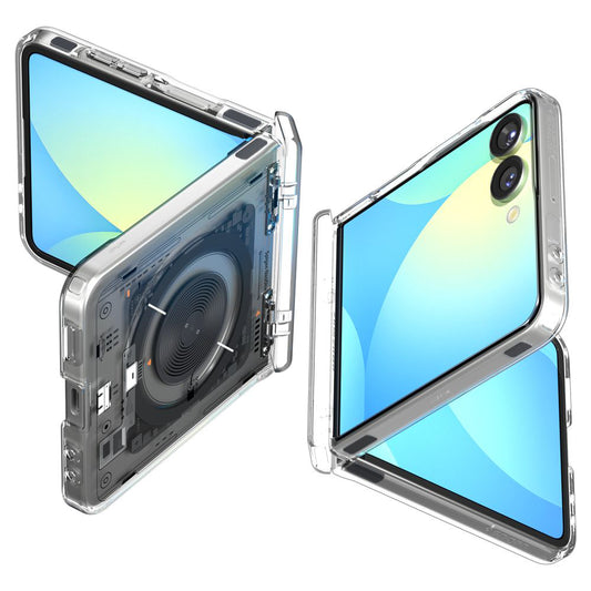 Custodia MagSafe per Samsung Galaxy Z Flip7 F766, Spigen, Ultra Hybrid Pro Neo One, Trasparente ACS09560