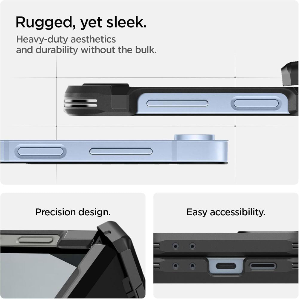 Custodia MagSafe per Samsung Galaxy Z Flip7 FE F761 / Z Flip6 F741, Spigen, Tough Armor Pro, Nera ACS09807