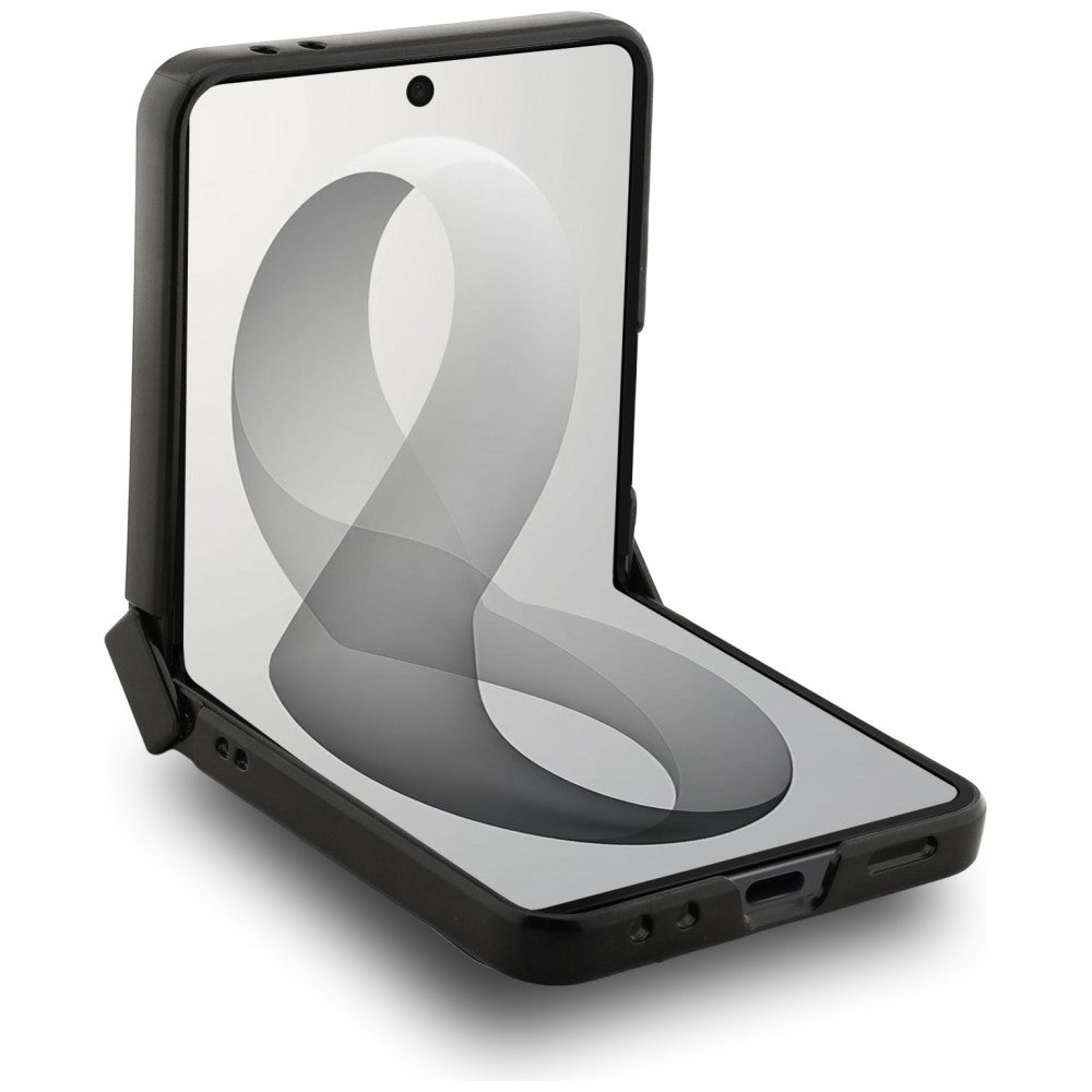 Custodia MagSafe per Samsung Galaxy Z Flip8 F776, Guess, 4G Leather Classic, Marrone