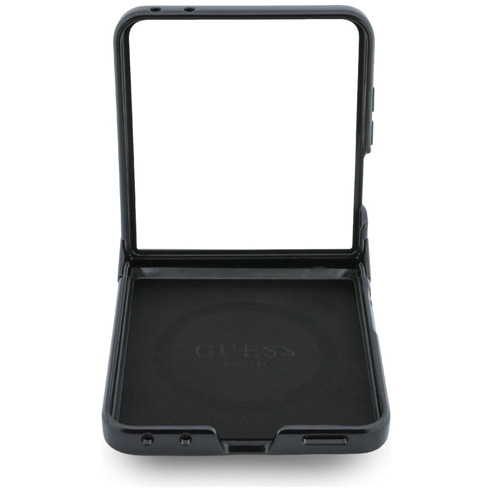 Custodia MagSafe per Samsung Galaxy Z Flip8 F776, Guess, 4G Leather Classic, Marrone