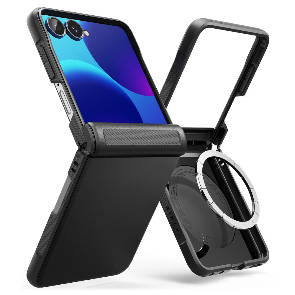Custodia MagSafe per Samsung Galaxy Z Flip8 F776, Ringke, Onyx Flap, Nera