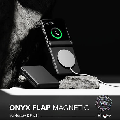 Custodia MagSafe per Samsung Galaxy Z Flip8 F776, Ringke, Onyx Flap, Nera
