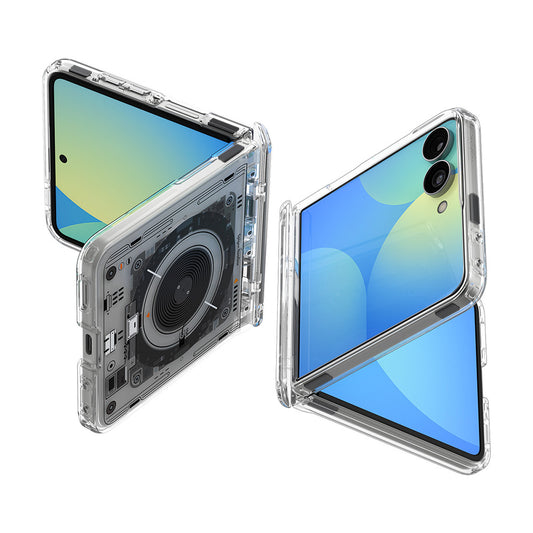Custodia MagSafe per Samsung Galaxy Z Flip8 F776, Spigen, Ultra Hybrid Pro Neo One, Trasparente ACS11525