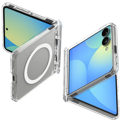 Custodia MagSafe per Samsung Galaxy Z Flip8 F776, Spigen, Ultra Hybrid Pro, Trasparente Bianca ACS11524