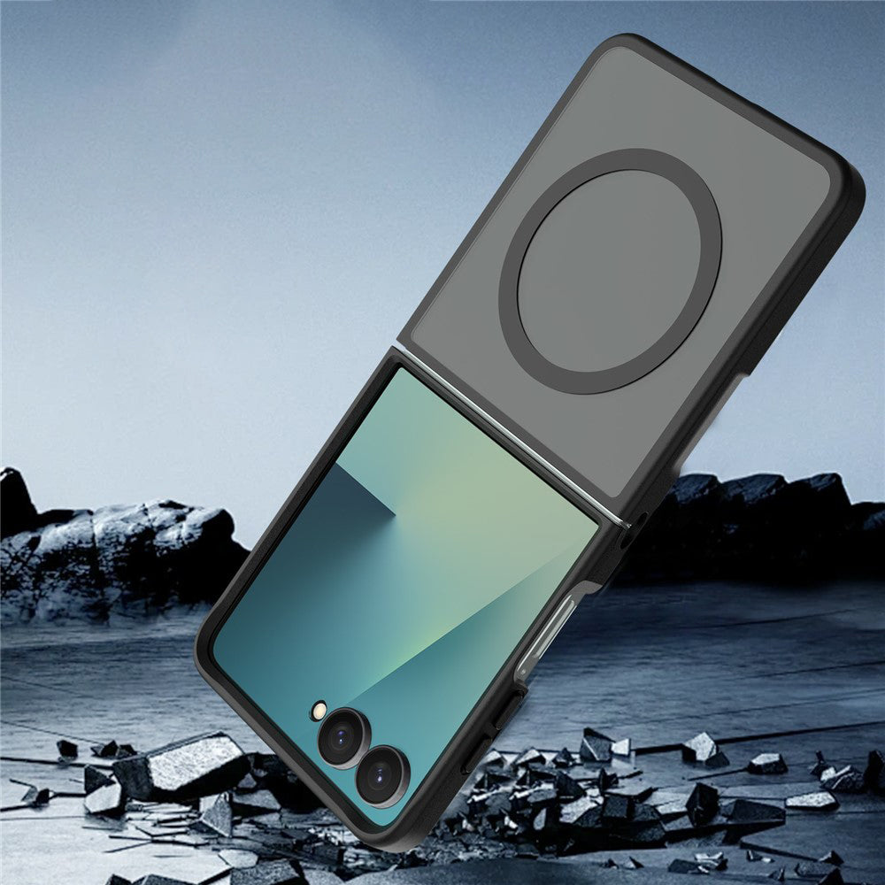Custodia MagSafe per Samsung Galaxy Z Flip8 F776, Techsuit, PureFrost, Nero Satinato