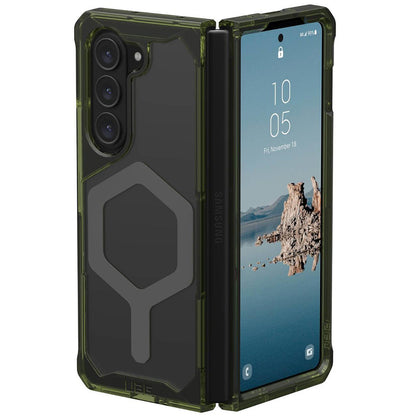 Custodia MagSafe per Samsung Galaxy Z Fold5 F946, Urban Armor Gear, Plyo Pro, Verde Grigio