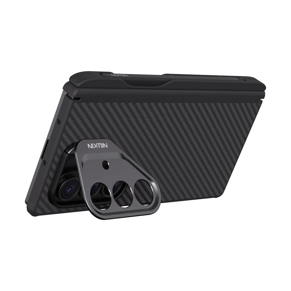 Custodia MagSafe per Samsung Galaxy Z Fold7 F966, Nillkin, CarboProp con ritaglio per fotocamera e supporto per S-Pen, Nera