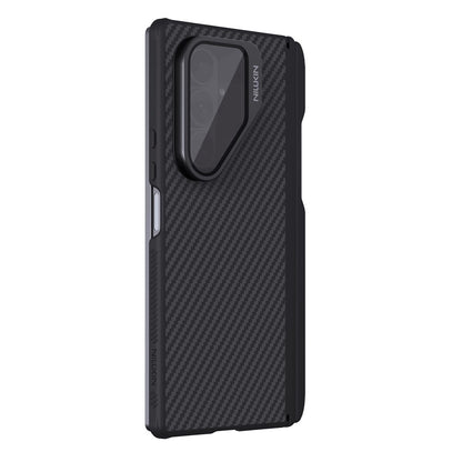 Custodia MagSafe per Samsung Galaxy Z Fold7 F966, Nillkin, CarboProp con copertura obiettivo nera trasparente e supporto per S-Pen, Nera