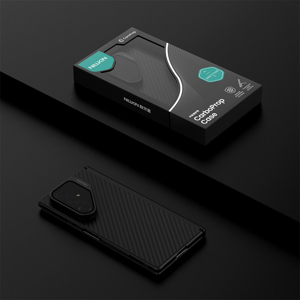 Custodia MagSafe per Samsung Galaxy Z Fold7 F966, Nillkin, CarboProp con copriobiettivo trasparente nero, nera