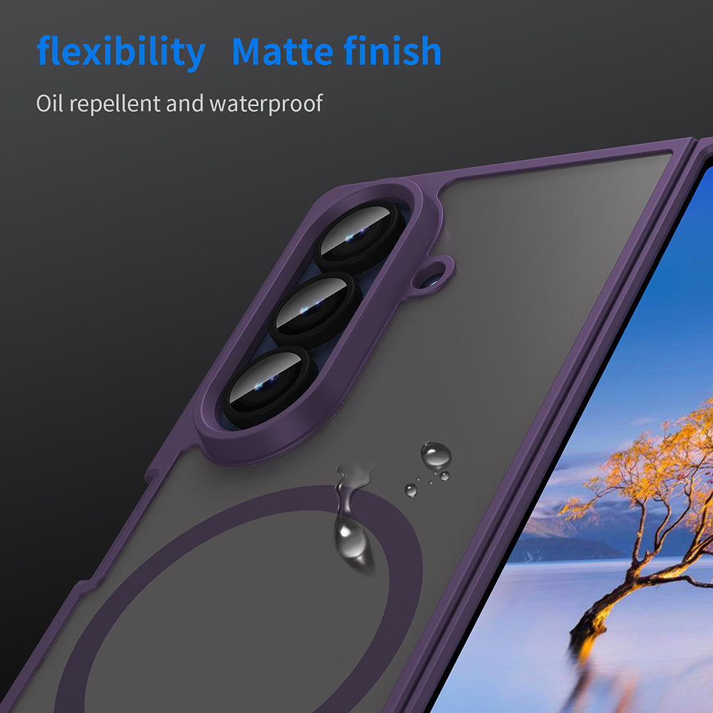 Custodia MagSafe per Samsung Galaxy Z Fold7 F966, Techsuit, HaloFrost II, Viola