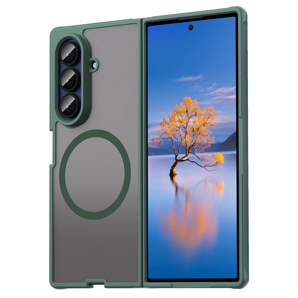 Custodia MagSafe per Samsung Galaxy Z Fold7 F966, Techsuit, HaloFrost II, Verde