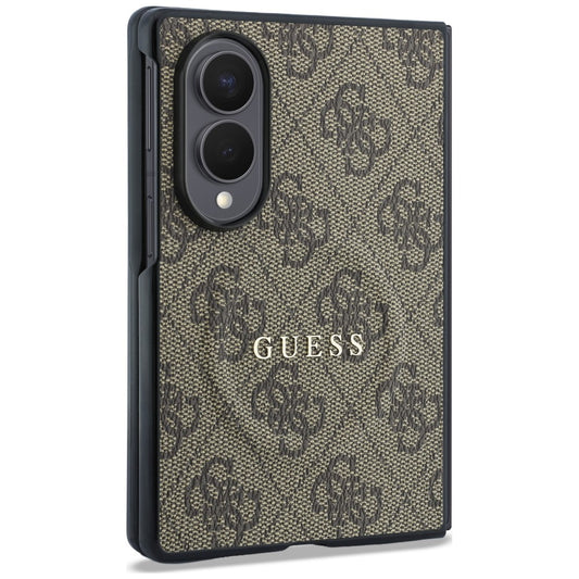 Custodia MagSafe per Samsung Galaxy Z Fold8 F971, Guess, 4G Leather Classic, Marrone