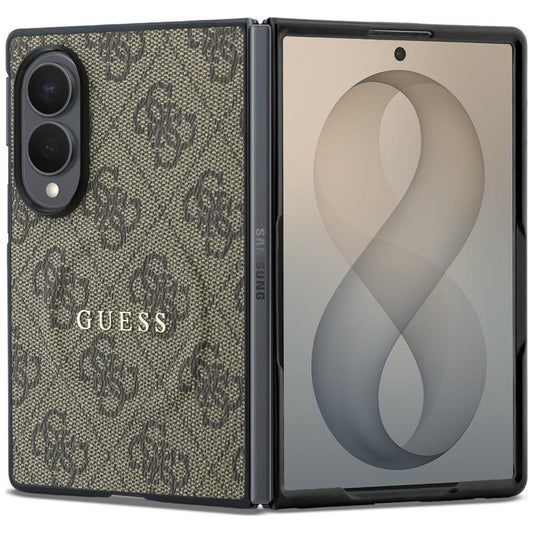 Custodia MagSafe per Samsung Galaxy Z Fold8 F971, Guess, 4G Leather Classic, Marrone