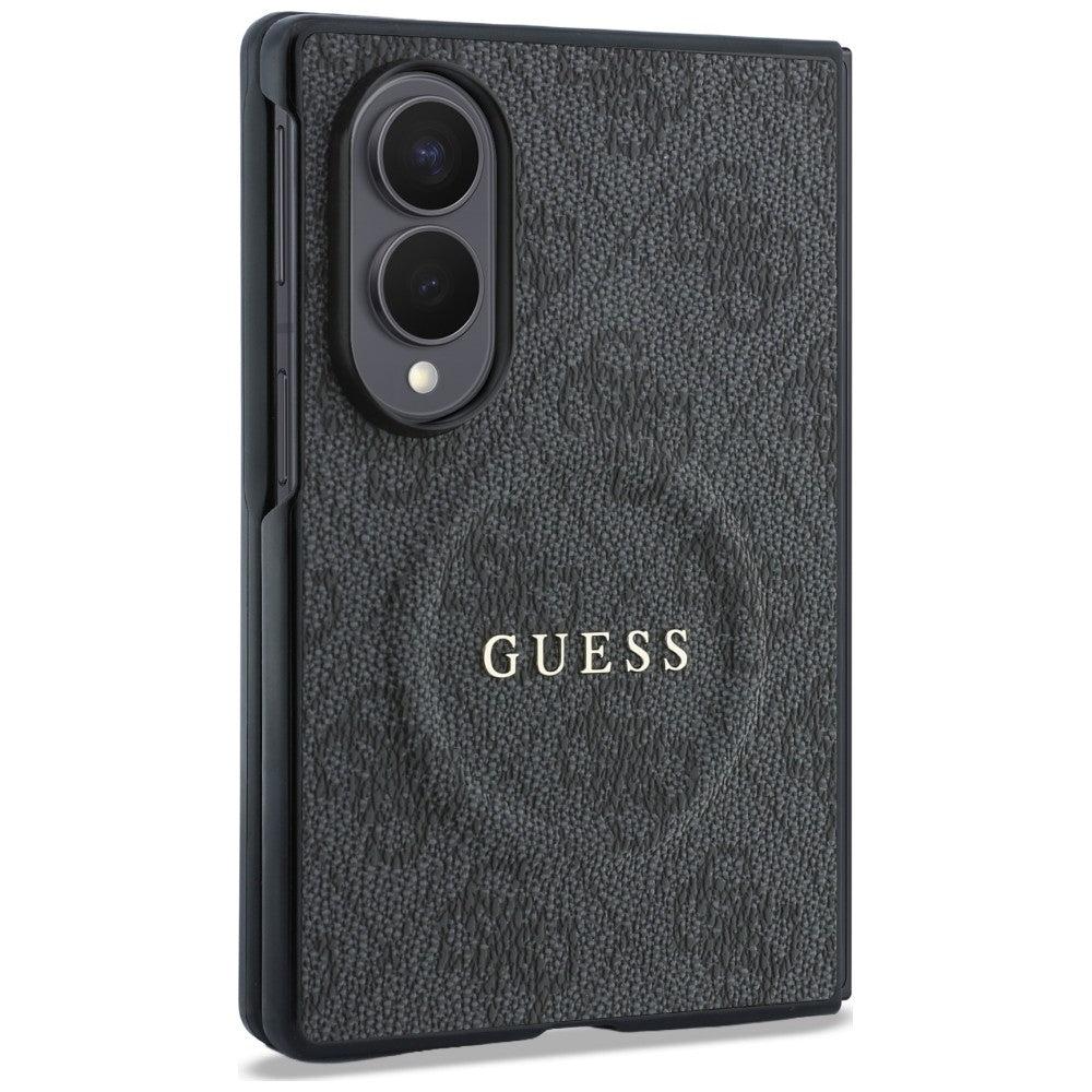 Custodia MagSafe per Samsung Galaxy Z Fold8 F971, Guess, 4G Leather Classic, Nera
