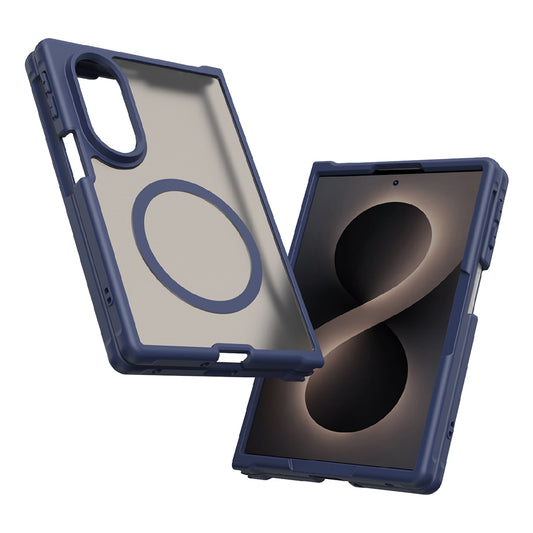 Custodia MagSafe per Samsung Galaxy Z Fold8 F971, Techsuit, HaloFrost II, Blu Marino