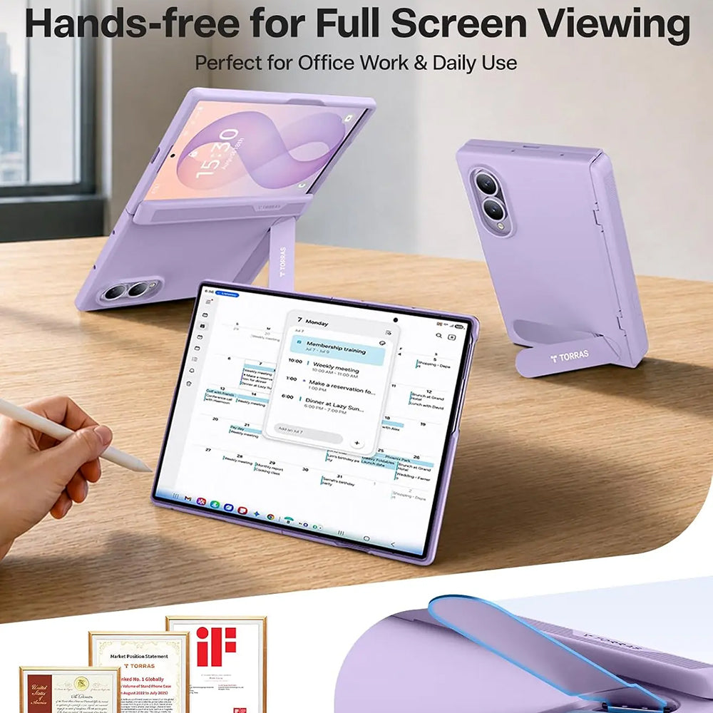 Custodia MagSafe per Samsung Galaxy Z Fold8 F971, Torras, Ostand L1 Guardian, Viola Chiaro