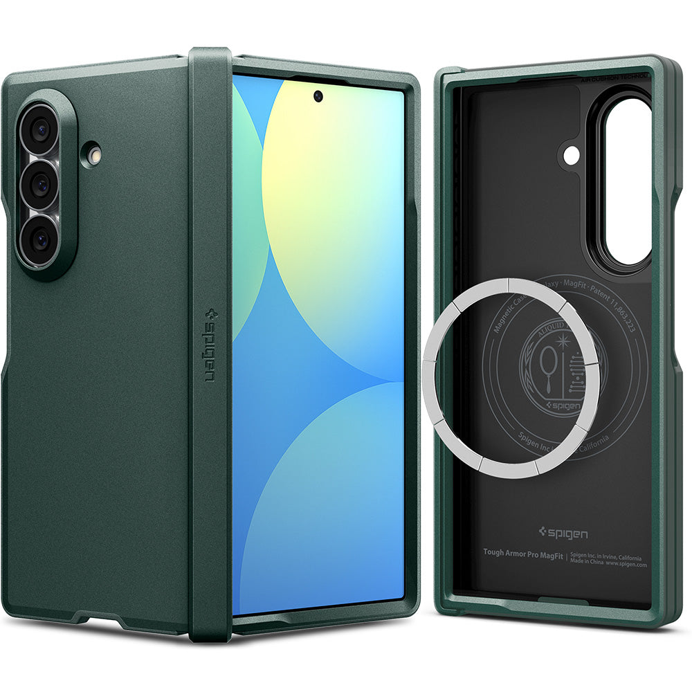 Custodia MagSafe per Samsung Galaxy Z Fold8 Ultra F976, Spigen, Tough Armor Pro, Verde ACS11851