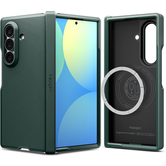 Custodia MagSafe per Samsung Galaxy Z Fold8 Ultra F976, Spigen, Tough Armor Pro, Verde ACS11851