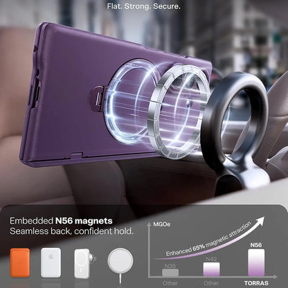 Custodia MagSafe per Samsung Galaxy Z Fold8 Ultra F976, Torras, Ostand Q3 Spin, Viola