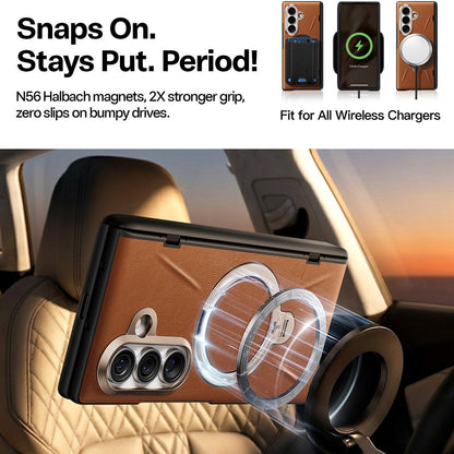 Custodia MagSafe per Samsung Galaxy Z Fold8 Ultra F976, Torras, QPRO Leather, Marrone