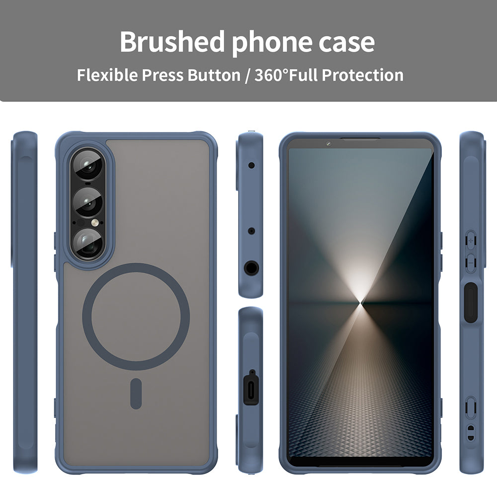 MagSafe Case for Sony Xperia 1 VII, Techsuit, HaloFrost II, Navy Blue