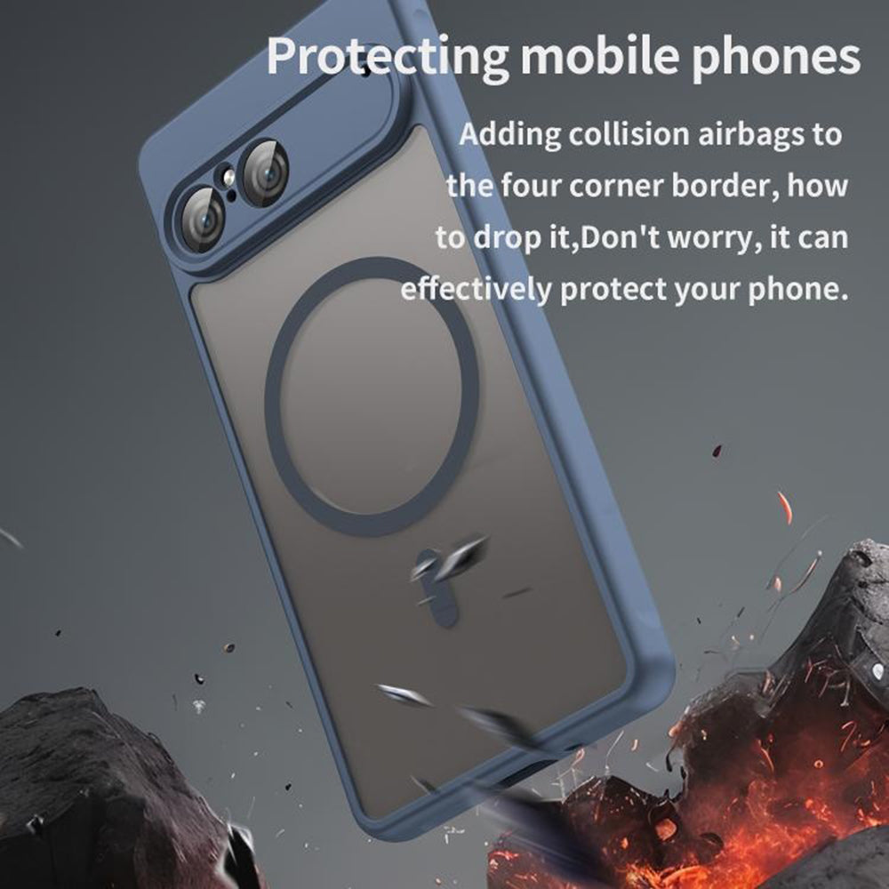 Custodia MagSafe per Sony Xperia 10 VII, Techsuit, HaloFrost II, Blu Navy