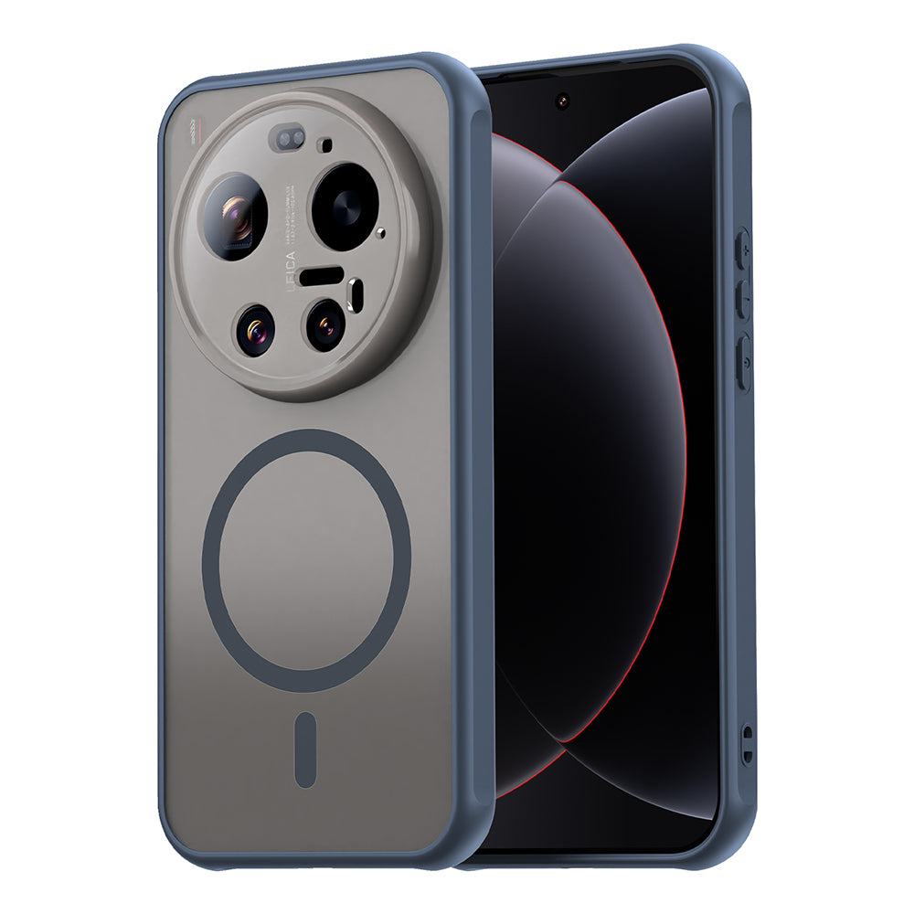 Custodia MagSafe per Xiaomi 17 Ultra, Techsuit, HaloFrost II, Blu Navy