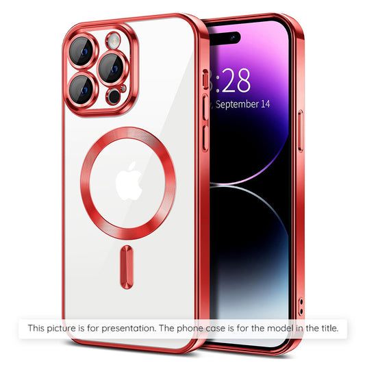 Custodia MagSafe per Xiaomi 17T, Techsuit, Luxury Crystal, Rossa