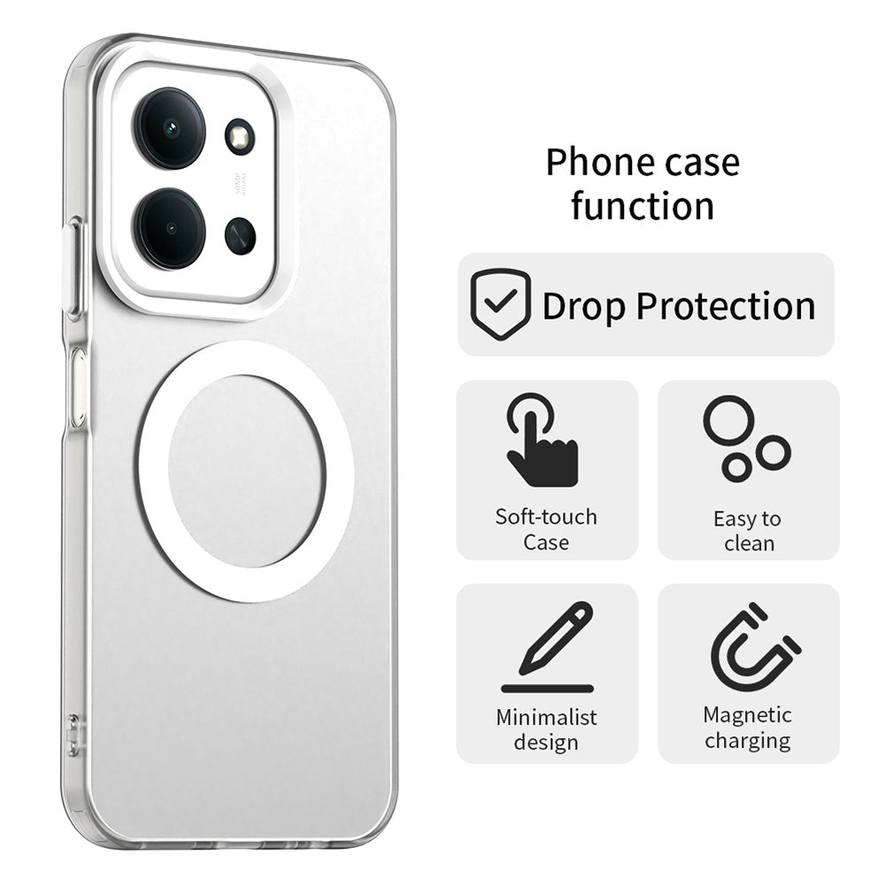 Custodia MagSafe per Xiaomi Poco C85 4G / Redmi 15C 5G / 15C 4G, Techsuit, CandyCase, Bianca