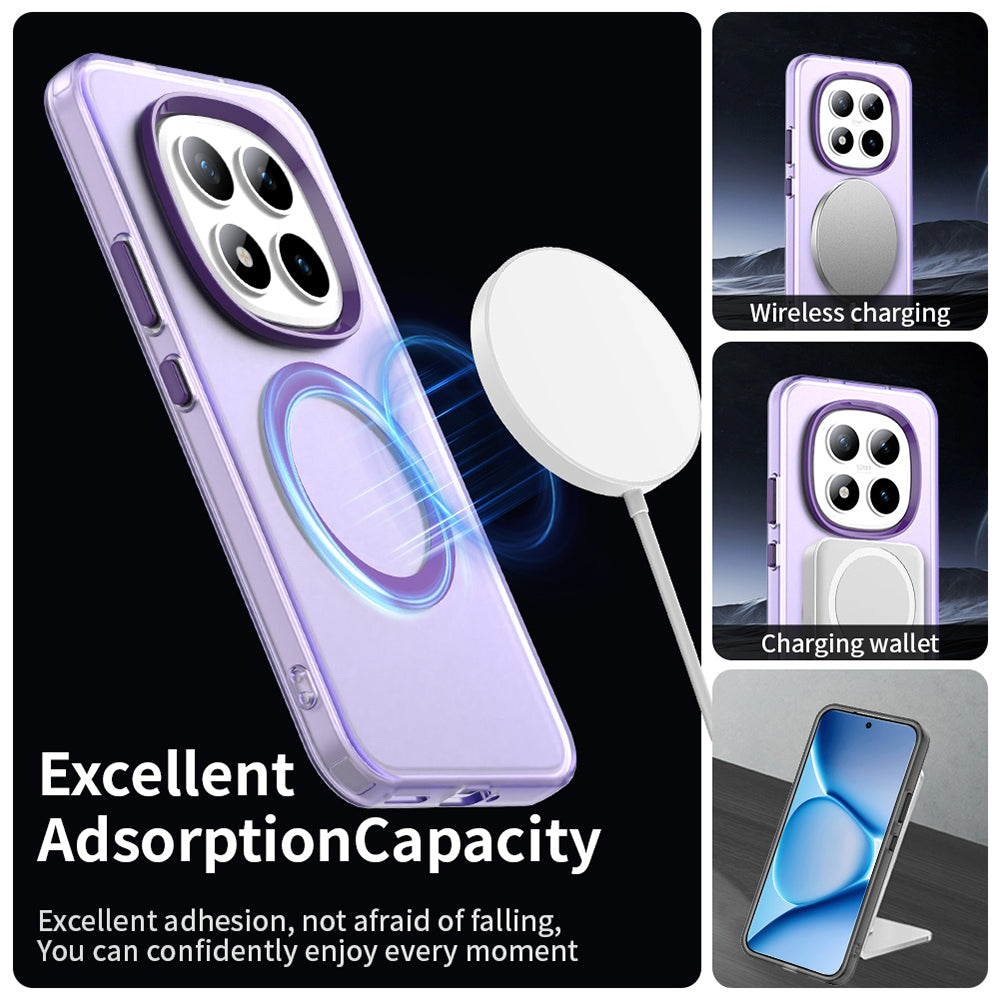 Custodia MagSafe per Xiaomi Poco M8 Pro / Redmi Note 15 Pro+ 5G, Techsuit, CandyCase, Viola